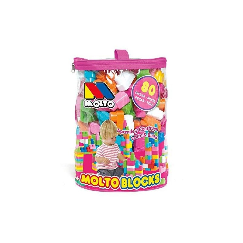 M MOLTO Bolsa Blocks Rosa 80 pcs