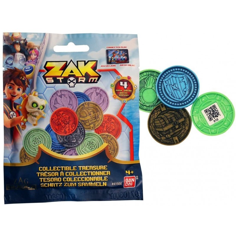 BANDAI- Zak Storm Pack 4 Monedas (41500)