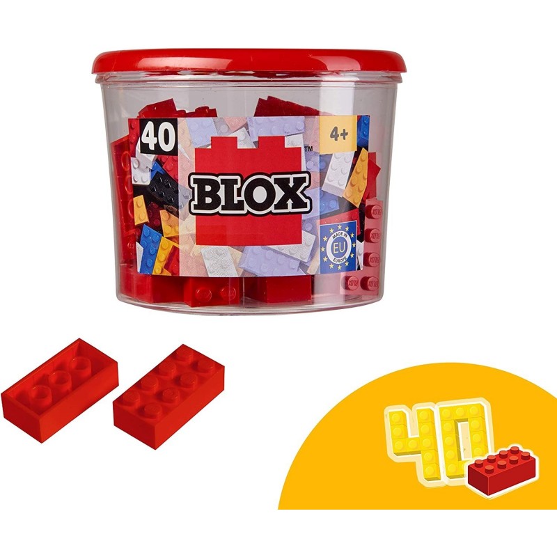 Blox - Bote de 40 Bloques, Color Rojo...